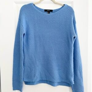 Classic Blue Knit Crew Neck Sweater